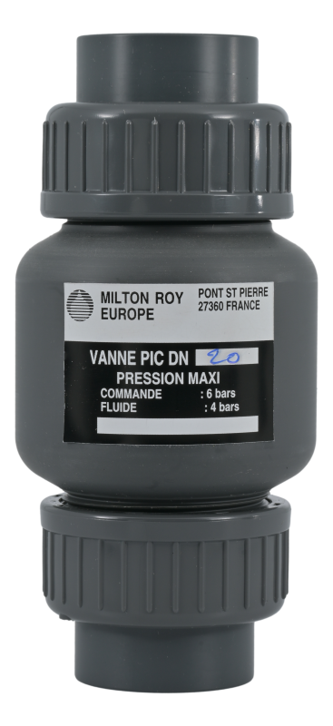 PIC szelep DN20 PVC gumi