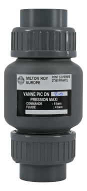 PIC szelep DN20 PVC gumi